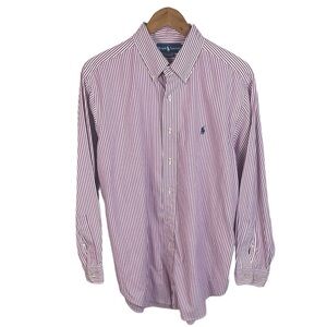 BF1463 Men’s Polo Ralph Lauren Classic Fit Striped Dress Shirt 16.5 32/33 M